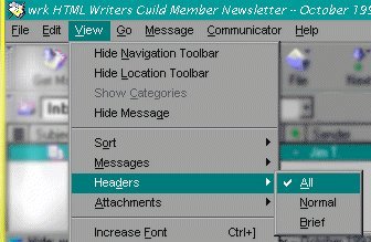 Netscape Messenger 4.0 and 4.5 headers